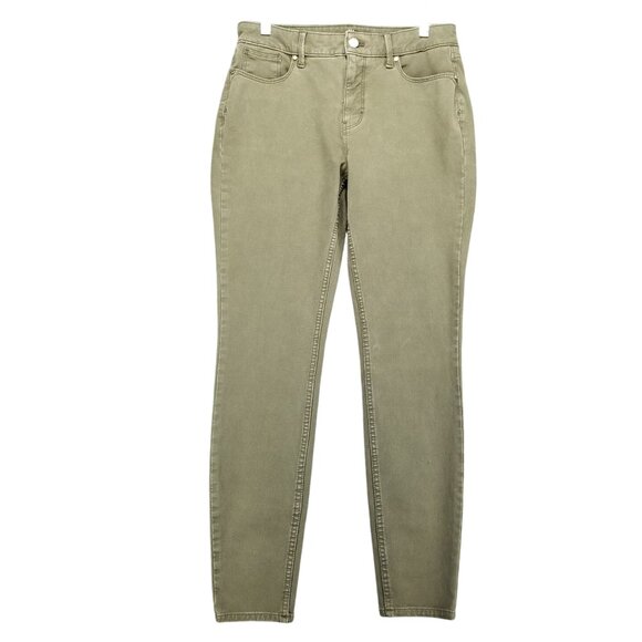 White House Black Market Jeans Womens 4 Olive Green The Sculpt Skinny Ankle - Picture 1 of 16